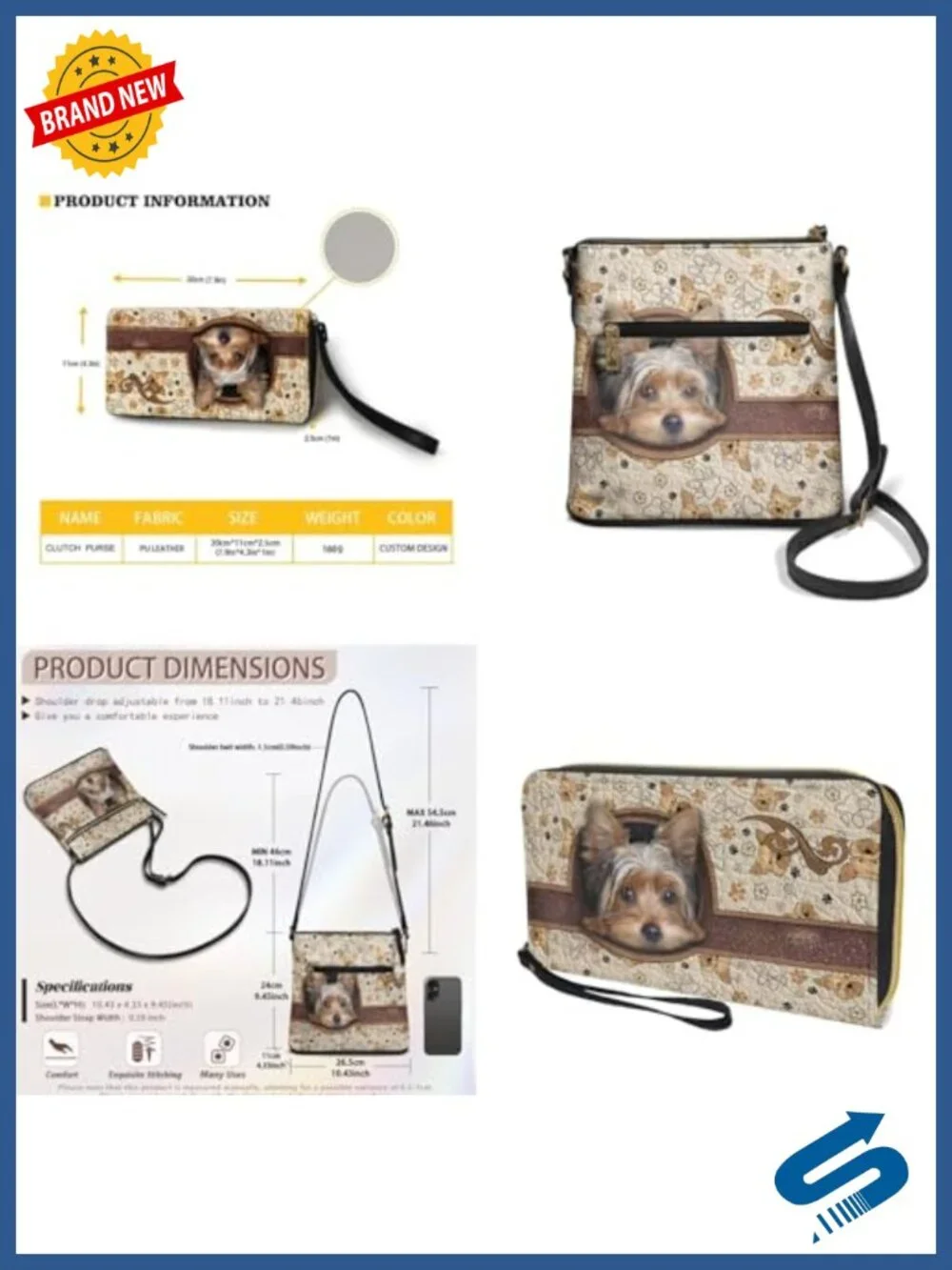 PU Leather Crossbody Bag & Wallet Set - Multifunctional Multi-Pocket Hobo Purse